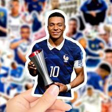 FIFA 50張姆巴佩足球貼紙，10號球衣、獎盃、慶祝與球員圖案，適用於DIY剪貼簿、筆記本、筆電及足球迷 - 彩色 - 查看 2