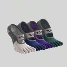 2/4/6 Pasang Kaos Kaki Anti Selip Jari Kaki Penuh Wanita, Desain Anti Selip, Cocok Untuk Pilates, Balet Dan Yoga, Desain Lima Jari Kaki - MultiWarna - View 19