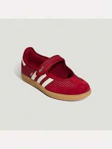 Adidas Originals Women's ORIGINALS SAMBA JANE "T-Strap" Retro Mary Jane Sneakers KH7833 - Red and White - View 2