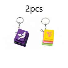 Lindo juguete de estrés en forma de libro miniatura para presionar con el dedo - Juguete antiestrés con páginas 3D que se pueden pasar, decoración colgante para mochila, juguete sensorial para aliviar la ansiedad - Multicolor - Ver 12
