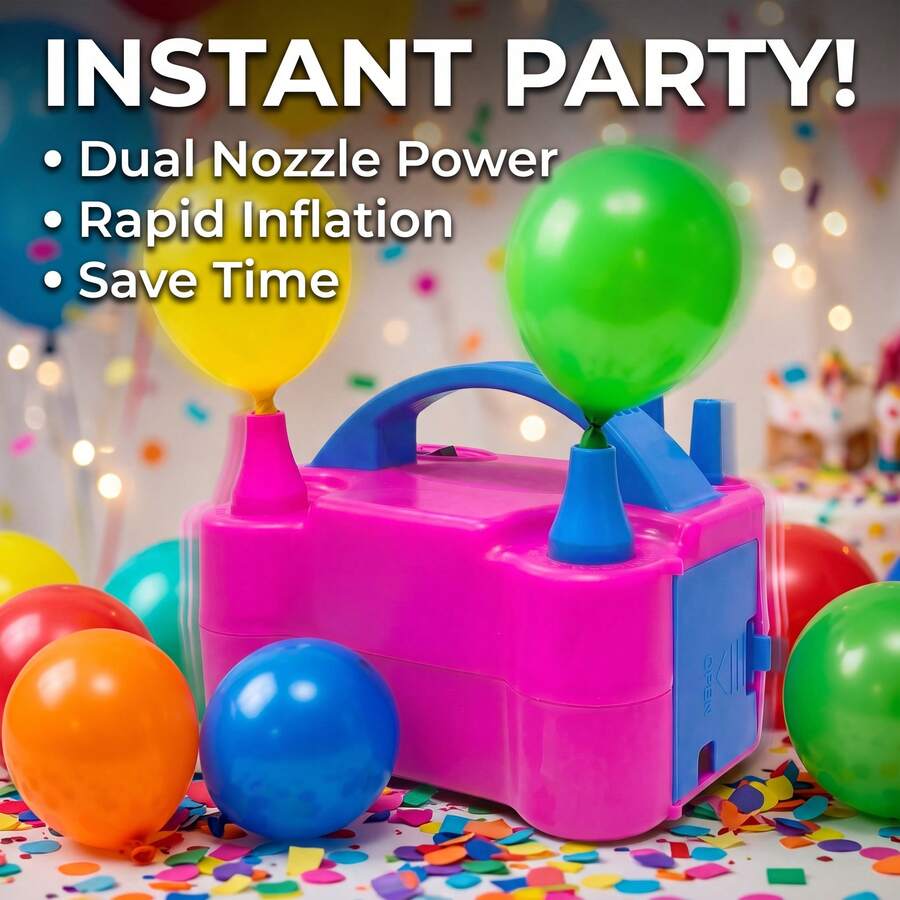 AOYI Portable Electric Balloon Inflator/Electric Balloon Pump Decor, Suitable For Halloween Party, Gift, Wedding Celebration, Holiday Party Decoration, Balloon Inflator Pump - UK Plug(220-240V) - View 1