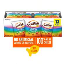 Tic Tac Goldfish Crackers Variety Pack, Colors & Cheddar Cheese Baked Crackers, 12 Snack Bags Each Variety, 24 Individual Snack Packs Total - Cheddar Cheese - View 5