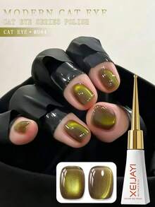 XEIJAYI 1瓶 10ml 萊姆綠貓眼變色金屬感美甲亮粉，適用凝膠指甲油，DIY居家與沙龍使用 - 青檸色 - 查看 3