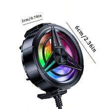 Smartphone Cooling Fan, USB Powered, Operates Quietly, Designed For Mobile Gaming ,As A Radiator For Phones,Finger Covers For Game Playing. - Black - View 3
