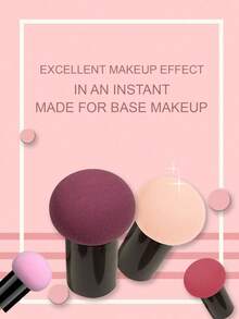 3/2/1pc Random Color Mushroom Head Makeup Sponge, Green Holiday Elf Essential, Makeup, Cheap, Room Decor, Vanity, Travel, Bedroom, Makeup Accessories, Powder Puff, Makeup Sponge, Powder Puff, Makeup Sponge, Cheap, Christmas Gift - Multicolor - View 5