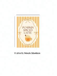 1pc Frameless Pumpkin Spice Latte Fall Wall Art Poster Dorm Gift - Multi-color - View 14