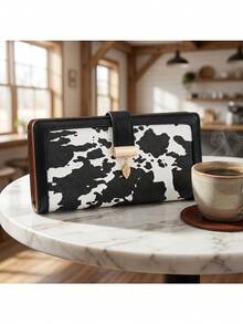 Pomelo Best Dompet Panjang Kulit PU Motif Sapi Terbaik Pomelo dengan Pemblokir RFID, 12 Slot Kartu, Jendela ID, Gesper untuk Wanita, Dompet Kecil untuk Wanita - MultiWarna - View 8