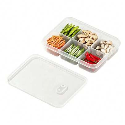 Fruit Storage Containers For Fridge With Lid Clear Divided Organizer With Vent Valve Leak-Proof Airtight Snack Containers For