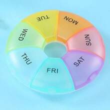 1/2pcs Practical 7-Day Pill Box, Dust-Proof & Moisture-Proof, Portable Plastic Storage Box, Easy To Clean, Compact Pill Organizer, Ideal Gift For Elderly, Travelers And Caregivers, Daily Medication Management - Multicolor - View 5
