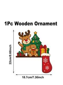 1pc Christmas Wooden Door Corner Decoration, Gingerbread Man & Reindeer Pattern Door Frame Corner Ornament, Multi-Functional Decorative Sign, Joyful Christmas Decor, Christmas Decoration, New Year Decoration, Christmas Home Decor, Christmas Hanging Ornament, Christmas Gift, Window Frame Decoration, Fireplace Decoration, Winter Party Small Gift, Xmas Decor, Christmas Decor, Merry Christmas - Moose - View 11