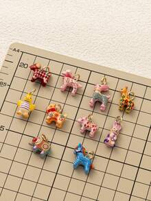 1pc Cute Animal Pendant, Exquisite Cartoon Style, 14k Gold Plated Copper Material, Suitable For DIY Creative Necklace, Bracelet, Earrings, Bag Chain, Keychain, Waterproof And Sweat-Resistant, Suitable For Daily Casual Wear - Multicolor - View 3