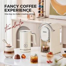 CAFELFFE 4-In-1 Electric Milk Frother, Automatic Steam Milk Frother, Precise Temperature Control, Easy To Use, 304 Stainless Steel, Suitable For Hot And Cold Chocolate, Latte, Cappuccino, And Other Drinks, White, 500W - EU F Type Plug(220-240V) - View 7