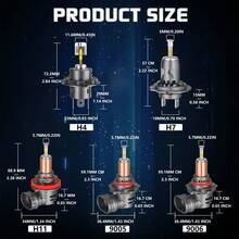 HYNBYZJ 2PCS 360 H4 LED Car Headlight Bulb Canbus H11 9005 9006 Light For Car Turbo Mini Size H11 H7 LED HeadLamp 12V Wireless With Fan - A - View 8