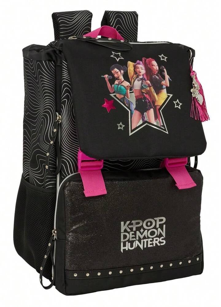Safta KPop Demon Hunters K-Pop Demon Hunters Energy School Backpacks, Mini, Junior, Double, Expandable, Trolley Compatible - Expandable School Backpack - View 2