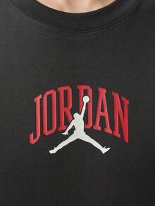 Jordan Men's AS ROUTE PATCH TEE Short Sleeve Knit Collarless T-Shirt TIX4991-045 - Black - View 5