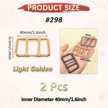 SinHo Double Prong Buckle Replacement, 2pcs Zinc Alloy Buckle, High-Quality Metal Strap Hardware, Ideal For Bags & Belts, Leathercraft Accessory - Multicolor - View 18