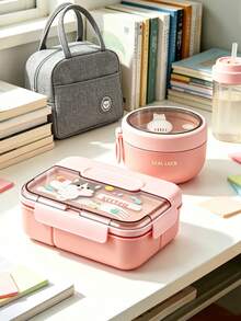 SEAL LOCK Cartoon Lunch Box, Student Campus Large Capacity Meal Box, Compartment Breakfast Bento Box, Fruit Fresh-Keeping Box, Office Worker Weight Loss Meal Box, Suitable For Company, School, Outdoor Picnic And Camping Food Storage - Multicolor - View 7