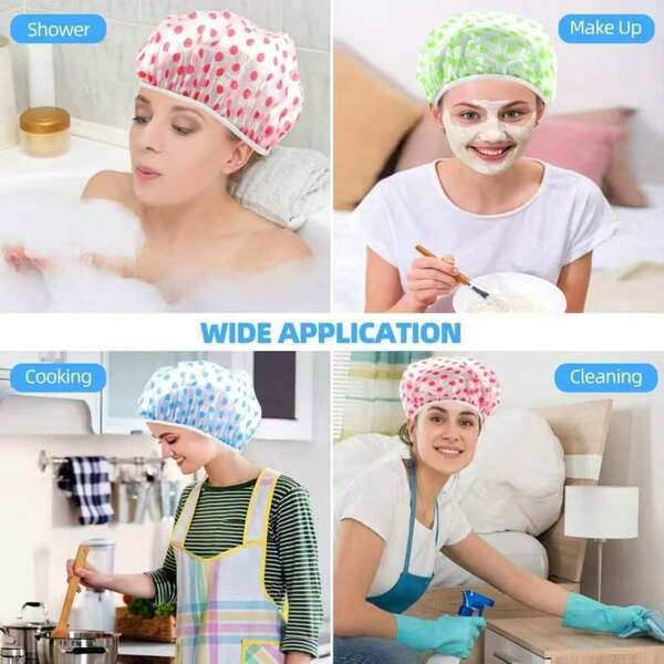 10/3 Shower Caps Reusable Waterproof Shower Cap Hair Washing Cap Kitchen Fume Dustproof Cap Random Color Bathroom Shower Cap Hair Mask Special Care Head Cover Hair Dye Cap Dry Hair Cap Oil Treatment Cap Reusable PEVA Shower Cap