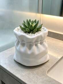 1/2/3pcs Bag-Shaped Flower Pot, Creative Handbag Design Resin Planter, Multi-Functional Desktop Decor Flower Pot, Suitable For Floral Arrangement, Succulents And Stationery Storage - A - View 7