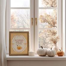 1pc Frameless Pumpkin Spice Latte Fall Wall Art Poster Dorm Gift - Multi-color - View 4