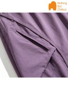 NBCT Women's Multi-Pocket Adjustable Hem, Unique Split Line Outdoor Hiking Camping Commute Loose Functional Long Pants - Purple - View 5