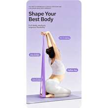 Yoga Latex Resistance Band For Back, Butt, Shoulder And Stretching Training - Purple - View 4