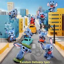MINISO Stitch What's So Naughty Series Blind Box Mainan Kartun Lucu untuk Dekorasi Meja, Model Anime, Ornamen, Figur Mainan, Kotak Misteri, Hadiah Natal dan Ulang Tahun (Pengiriman Acak 1 buah) - MultiWarna - View 1