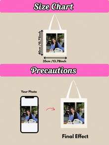 Custom Photo Tote Bag For Women, Personalized Canvas Bag With Your Photo, Custom Picture Printed Handbag, Unique Gift For Mom, Wife, Friends And Family - Multicolor - View 5