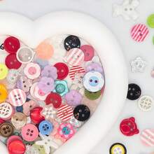33/44/55/66/77/88/99Pcs Mixed Style Colorful Decorative Buttons Random Colors, Heart Flower Star Shape Resin Buttons, DIY Crafts Multi-Shape Sewing Buttons, Scrapbooking, Card Making, Handmade Jewelry, Clothing Decoration Accessories - Multicolor - View 8