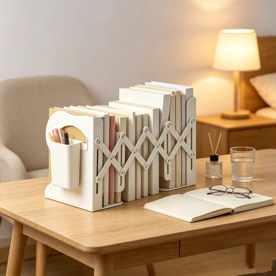 1 pieza Estante de almacenamiento de escritorio, Organizador de archivos de oficina, Estantería pequeña y sencilla para dormitorio, Organizador de libros de texto de escritorio, Estante de almacenamiento de archivos, Regalo de estantería para el regreso a la escuela