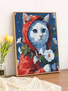 Diamond Painting Set - Cat, Round Acrylic Diamond, Home Wall Decor Frameless Art And Craft Set, Surprise Gift - A - View 10