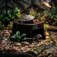 1pc PVC Reptile Hide Cave, Moisture-Retaining Shelter, Basking Platform Decor, Suitable For Turtle And Tortoise Reptile Habitat, Live Landscaping Tank Decoration, Turtle Breeding Box Accessory - View 2