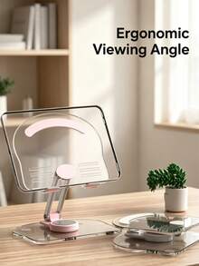 1pc Foldable Phone/Tablet Stand, 360° Rotating Adjustable Angle, Suitable For Smartphones And Tablets (Up To 12 Inches), Sturdy Metal Construction, Exquisite Christmas/New Year Gift - Multicolor - View 2