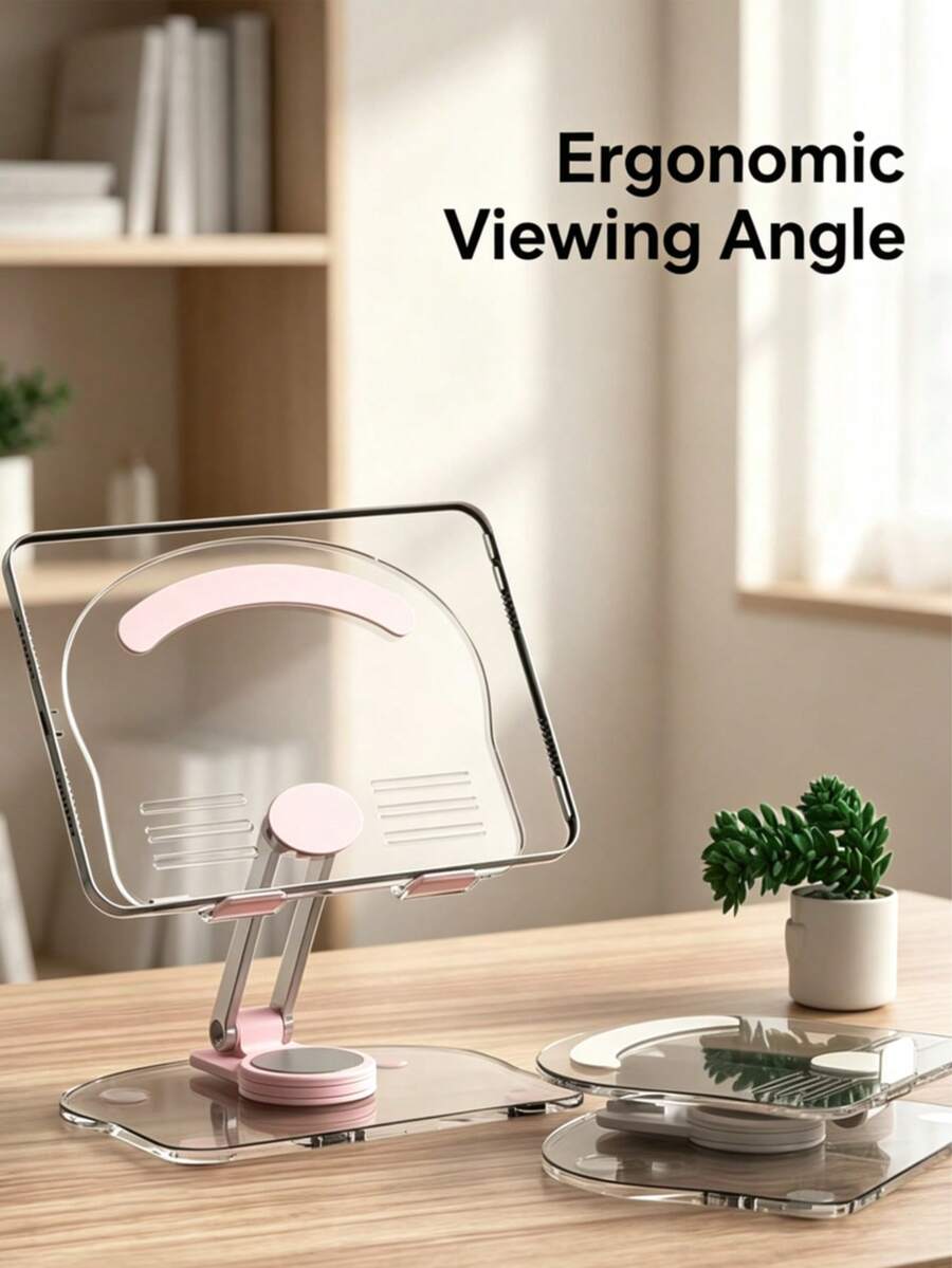 1pc Foldable Phone/Tablet Stand, 360° Rotating Adjustable Angle, Suitable For Smartphones And Tablets (Up To 12 Inches), Sturdy Metal Construction, Exquisite Christmas/New Year Gift