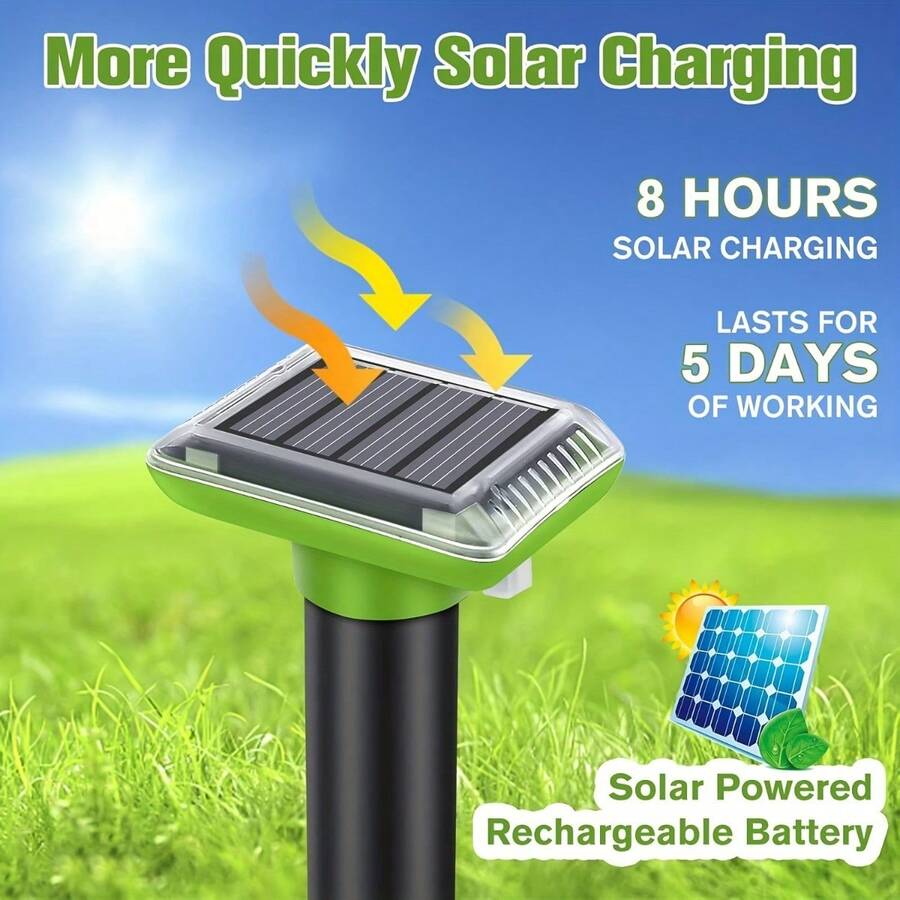 1/2pcs Solar Powered Rat Repellent, Mole Repellent, Insect Repellent, IPX6 Waterproof, Effectively Repels Deer, Raccoon, Skunk And Rodents, Suitable For Yard, Garden, Farm And Lawn