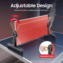 Tischtennis Returnbrett Pro,Return Returnboard Tischtennis Rebound Board,für Home Gym Indoor Outdoor,360°-Winkelverstellung Robust und langlebig - Rot - Übersicht 5