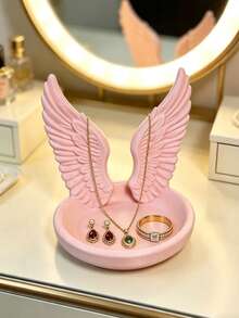 1/2pcs Angel Wing Jewelry Tray, Minimalist Luxury Angel Wing Storage Dish, Healing Home Decor - Multicolor - View 3