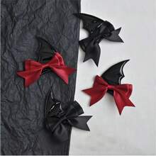 Halloween, Decoração de Halloween, Festa, Presilhas de Cabelo com Laço de Asa de Morcego Diabo Gótico, Presilhas e Grampos de Cabelo Fofos, Acessórios de Cabelo Preto e Vermelho, Ideal para Cosplay de Halloween, Festa Temática, Viagem Diária, Escola, Presentes Fofos Perfeitos para Meninas - presilha de cabelo - Visão 9