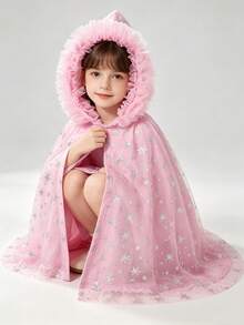 1pc Children's Cape Costume For Holiday Party, Performance, Stage Outfit, Cape Set Halloween Christmas Performance Costume, Children's Glowing Dress, New Year Gift For Kids - Multicolor - View 4