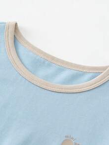 mini bala Conjunto de Roupa Íntima Térmica Macia e Elástica para Meninos & Meninas, Camada Quente de Long Johns, Outono-Inverno 2026 - azul gelo - Visão 3