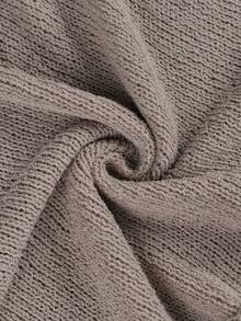 Pullover Wanita Ukuran Besar dengan Detail Mawar 3D, Leher Bulat, Bahu Longgar, Sweater Rajut Musim Gugur - Unta - View 6