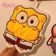 SpongeBob SquarePants 卡通毛絨手巾，可愛吸水懸掛式臉巾，柔軟手帕，適用於廚房/浴室，兒童與卡通愛好者的理想選擇 - 彩色 - 查看 11
