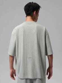 Jordan Men's AS FLT ES 96 OS PCH SS CRW Short Sleeve Knit Collarless T-Shirt TIO0035-050 - Light Grey - View 2