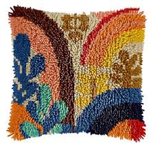 1PC 2D Flat Latch Hook Kit. Includes Mesh Printed Base, Colored Thread & Crochet Hook (No Pillow Core). Perfect For Handmade DIY Creation & Home Decor. Simple Flowers. For Home Decor Lovers. 43x43cm/17x17in. Perfect For Giving As A Holiday Gift - Simple Flowers - View 13