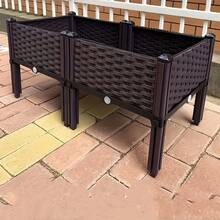 1-Tier/2-Tier/4-Tier Square Plastic Planter Box For Home Balcony, Raised Garden Bed Nursery Pot, Vegetable Planting Box, Tall Legs, Extra Large & Thick, Outdoor Garden Flower And Vegetable Planter - A - View 10