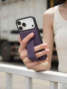 1pc High-Quality Apple 17 Pro Max Phone Case, Apple 17 Phone Case With Foldable Stand, Fashionable Smartphone Cover, Ultra-Thin Portable Apple 16 Phone Case With Foldable Stand Compatible With Apple 18, Shockproof Phone Case, Apple 17 Pro Phone Case Protective Cover, Shock-Absorbing Apple 13, Summer Travel Android Phone Case Compatible With Redmi 15C, Ultra-Thin Honor Case, Casual Portable Galaxy S26 Ultra Phone Case - Purple - View 2