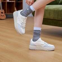 XTEP New Casual Thick-Sole Platform Versatile Women's Sneakers - White/Gray-blue - View 3