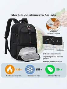 NEWHEY 17.3 Inch Laptop Backpack With USB Charging Port, Waterproof, For Work, Travel, Business, Students - Black - View 5