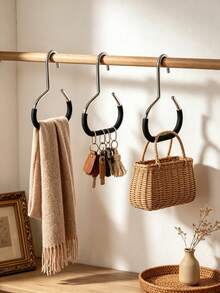1 Set Hat Storage Rack Hooks, Multi-Layer Hanging Closet, Hat Organizer, Scarf & Clothing Storage Tool, Dust-Proof, Home Decor Room Decoration, Holiday Supplies Storage, Practical Back To School & Christmas Gift, Under Sink Cabinet Bathroom, Under Sink Storage Rack, Storage Rack, Closet Shelf System, Office Supplies & Accessories - Multicolor - View 1