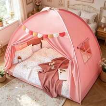 Abulun Single Bed Tent, Sensory Breathable Private Space Windproof Indoor Sleeping Tent - Pink - View 1